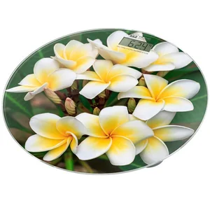 HOME ELEMENT Весы напольные электронные HE-SC908 Белые плюмерии