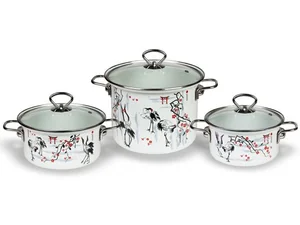 КМК Набор кастрюль (6пр.)  Журавли-5-1 Элит (бел.)