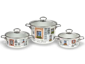 КМК Набор кастрюль (6пр.)  Окна мира-5-1-Элит (бел.)