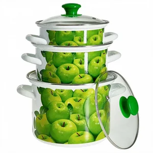 КМК Набор кастрюль (6пр.)  Поздние яблоки -5-1-Экстра (бел.)