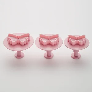 WEBBER Набор плунжеров кондитерских 3 штуки BE-0364 Бабочки темно-розовый