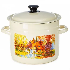 КМК Кастрюля цилиндрическая бортовая 6 л 41804-182/6-У4 Старая мельница слоновая кость