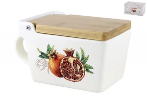 КОРАЛЛ Банка для сыпучих продуктов 300мл с деревянной крышкой Melograno ZF3585-40