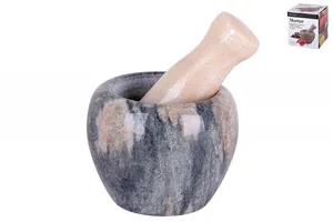 КОРАЛЛ Ступка с пестиком 8х10см Мрамор крем 5030