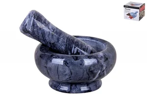 КОРАЛЛ Ступка с пестиком 8х4.5см Мрамор черная 5035
