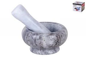 КОРАЛЛ Ступка с пестиком 8х4.5см Мрамор серая 5036