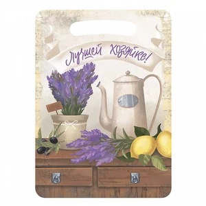 DELTA Доска разделочная 21×29 см деревянная Ф-18 с рисунком Лучшей хозяйке