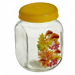 DELTA Банка для хранения 650 мл с крышкой ТВИСТ ГРИБЫ