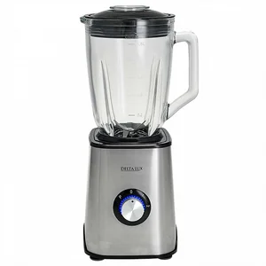 DELTA Блендер стационарный 1000 Вт 1,5 л со стеклянной чашей, черный DE-7300 
