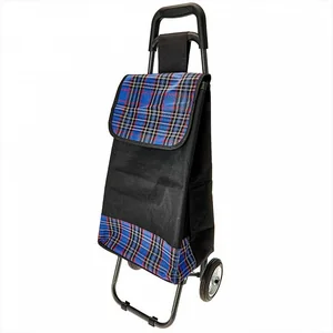 DELTA Тележка багажная ручная 50 кг DT-120 с металлическими колесами, синяя с красным