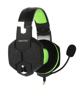 Smartbuy Игровая стереогарнитура TAIPAN черно-зеленая SBHG-3100