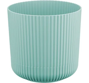 М-ПЛАСТИКА Кашпо 1,6л ВЕЛЬВЕТ МОРСКАЯ ВОЛНА д=140мм с пристегнутым поддоном М 3180