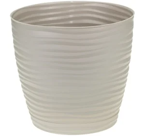 М-ПЛАСТИКА Кашпо 3л ДЮНА - КРЕМОВЫЙ с поддном д=180мм М 3069