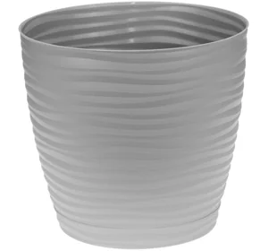 М-ПЛАСТИКА Кашпо 3л ДЮНА - СЕРЫЙ с поддном д=180мм М 3069