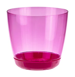 М-ПЛАСТИКА Кашпо 3л ОРХИДЕЯ РОЗОВЫЙ ПРОЗРАЧНЫЙ д=180мм с поддоном М 3051