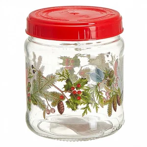 DELTA Банка для хранения 450 мл с крышкой ТВИСТ ВЕТКА С ШИШКАМИ
