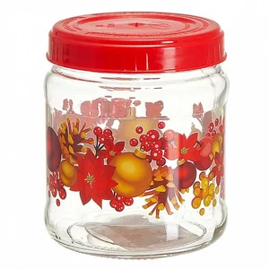 DELTA Банка для хранения 450 мл с крышкой ТВИСТ ШАРЫ КРАСНЫЕ