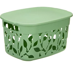 М-ПЛАСТИКА Коробка ФЛОРА 5,5 л с крышкой М 2362 МЯТА
