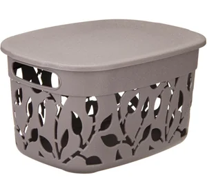 М-ПЛАСТИКА Коробка ФЛОРА 5,5 л с крышкой М 2362 ФРАНЦУЗСКИЙ СЕРЫЙ