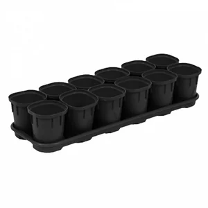 DELTA Набор горшков для выращивания рассады InGreen Smart Solution с поддоном 12х200 мл ING6034ЧР оникс
