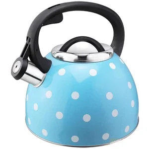 MALLONY Чайник Maestria для плиты 2.5 л со свистком голубой в белый горошек 005175
