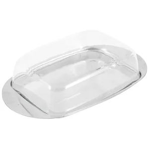 MALLONY Масленка OLIATORE из нержавейки для сливочного масла 18x11x4 см с пластиковой крышкой 003879