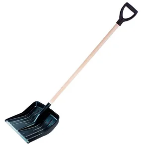 Лопата для снега, полотно 450х330 мм, деревянный черенок 32 мм, с ручкой 68105-2