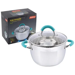 Mallony Кастрюля 5,1 л Bravo с капсулированным дном 22x13.5 см из нержавеющей стали с крышкой 005431