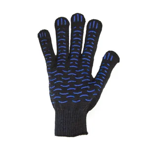 Перчатки хб 6нитей 10 класс 150ТЕКС черные с пвх ВОЛНА