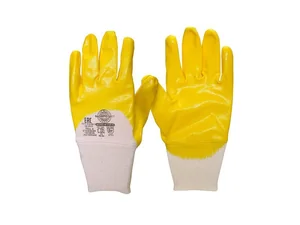 Перчатки неполный облив желтые нитрил лайт