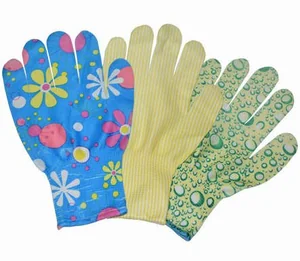 Перчатки нейлоновые без ПВХ Цветок 01-040