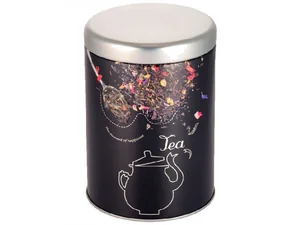 MALLONY Банка с крышкой металлическая, круглая, объем 900 мл, дизайн Чай 008512