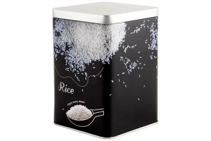 MALLONY Банка с крышкой металлическая, квадратная, объем 1000 мл, дизайн Рис 008619