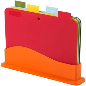 MALLONY Доска разделочная пласт.4шт.+подставка Divo 986053