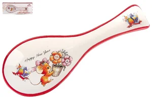 КОРАЛЛ Подставка для ложки Мышка с цветами HC172-NY25