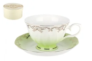 КОРАЛЛ Набор чайный 2 пр. Симфония салатовая Q590-1-3(1/2)