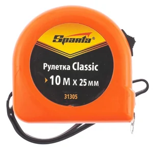 Sparta Рулетка Classic, 10 м х 25 мм, пластиковый корпус 31305