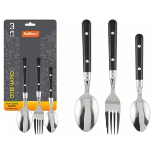 MALLONY Набор столовых приборов ORDINARIO, пласт. рукоятка, 3 предмета 007448