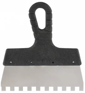 SPARTA Шпатель из нержавеющей стали, 150 мм, зуб 10 х 10 мм, пластмассовая ручка 85147