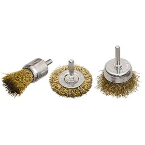 Matrix Набор щеток для дрели, 3 шт, 1 плоская, 50 мм, 2 чашки, 25-50 мм, со шпильками 74486