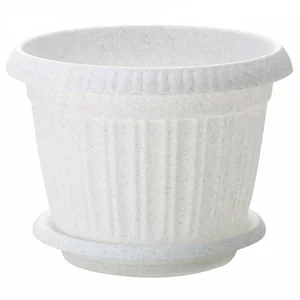 PLASTIC REPUBLIC Горшок для цветов Basil 130 мм, 0,7 л, с поддоном 221601233/01 мраморный