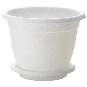 PLASTIC REPUBLIC Горшок для цветов Борнео 140 мм с подставкой №1 ING42014FМР мраморный