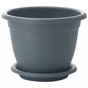 PLASTIC REPUBLIC Горшок для цветов InGreen Aphrodite 210 мм, 2,9 л с подставкой №4 IG420411026 серый