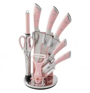 ZEIDAN Набор ножей 9 пр. Z-3096 розовый