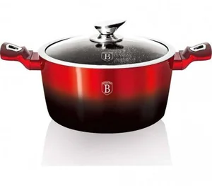 BERLINGER HAUS Кастрюля 4,1л ВН 1628 Black burgundy Metallic Line