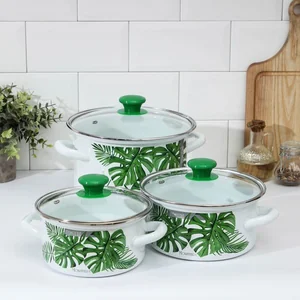 КМК Набор кастрюль 3 пр Монстера 5-1- Экстра : 1,5л 2,3л 5л