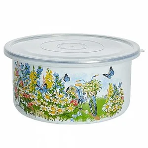 КМК Салатник цилиндрический ободковый 2,5 л. с полиэтиленовой крышкой 42404-112/4.03-У4 слоновая кость