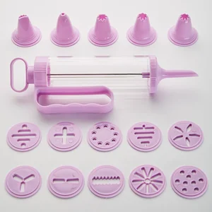 WEBBER Пресс-шприц кондитерский, 15 насадок BE-0351 лавандовый с белым