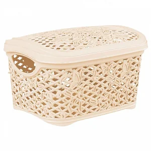 DELTA Корзина 3,3 л прямоугольная с крышкой Fiori BQ4012СЛК слоновая кость