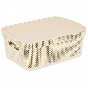DELTA Корзина прямоугольная с крышкой 11 л Ajur BQ4115СЛК слоновая кость